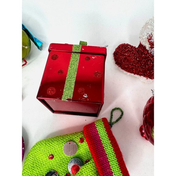 Bright Ornament Lot of 11 Pink Green Red OwlSnowman - Picture 4 of 9